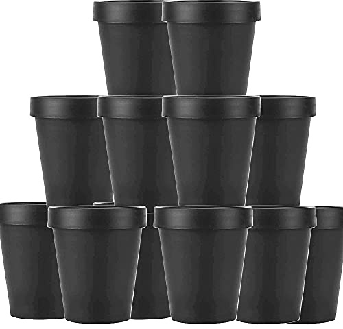 12pcs Pots cosmétiques étanches en Plastique Noir, conteneur de Masque avec doublures intérieures et couvercles en dôme pour Bricolage Slime Faisant des cosmétiques de Stockage (200 ML)