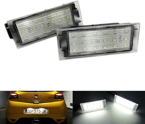 2x LED Kennzeichenbeleuchtung weiß Canbus für Clio Kadjar Kangoo Koleos Laguna Master Megane Talisman Trafic Twingo Twizy