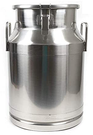 JHZDX Milchkanne, 40 Liter 10.5 Gallonen-Hochleistungs-Edelstahl-Milch Kann Wein-Eimer-Eimer-Tote-Kugel Mit Versiegeltem Deckel - Silber,30L/7.9 Gallon