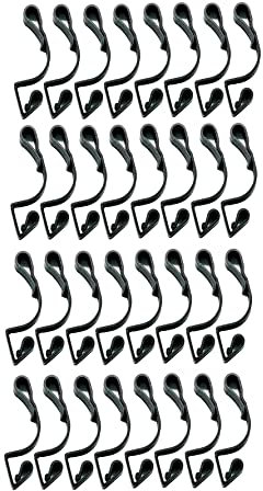 Simply Products 32 Giant Christmas Gutter Hooks Weatherproof Plastic for Hanging Outdoor Christmas String Lights, Fairy Lights or Rope Lights Gutter Clips - (Black)