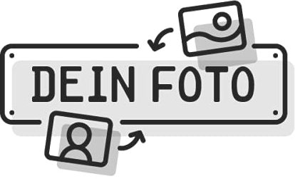 Funschilder.de - individuelles Fotoschild, Wunschmotiv oder Firmen-Logo, Kennzeichen aus recyceltem Aluminium, Made in Germany, 520 x 110 mm