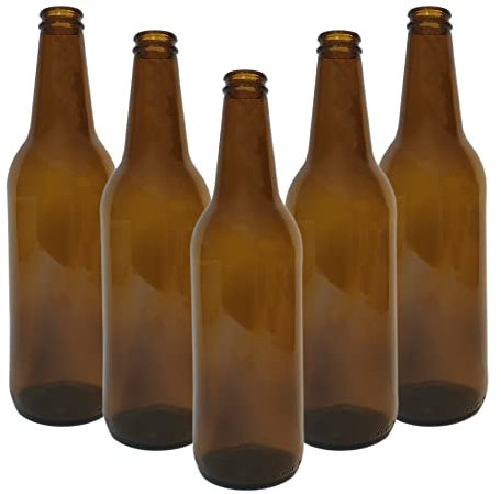 DIAH DO IT AT HOME Brown Glass Beer Bottle 500ml (0.5L) with Crown Cap Lid for Lager Cider Home Brewing (20 Bottles with 100 Crown Caps)