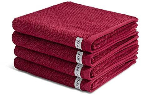 Ross - Selection - Organic Cotton - 4 X Handtuch - im Set (50 X 100cm Rubin)