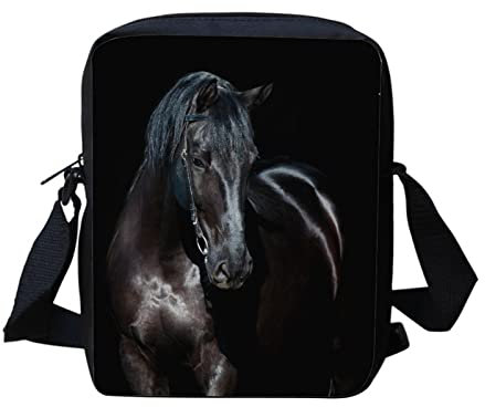 Kuiaobaty Frauen Crossbody Tasche Junge Mädchen Kleine Schulter Messenger Bag Handytasche Mini Tasche für Reisen Einkaufen, Braunes Pferd