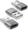 deleyCON Adaptador USB C (3 Piezas) USB-C Socket a USB-A Enchufe - para Cable de Carga Cargador de Datos - para iPhone 16 15, iPad, Airpods, Watch, Galaxy S25/S24/S23, PC, Tablet, Notebook - Plata