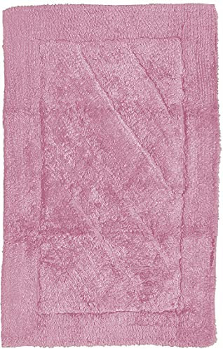 HOME ZEN HOUSEHOLD LINEN tappeto da bagno art. tenero morbido e folto assorbente con antiscivolo sotto vasca doccia lavabo lavandino bidet e wc water toilette 100% cotone (70X140 CM, ROSA)