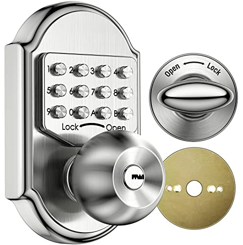 MegaFlint Keyless Entry Keypad Deadbolt Door Lock 304 Edelstahl 100% mechanisch - Keine Gefahr von Low Powe Tastatur Türschloss mit Handler
