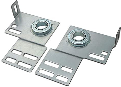 Soportes de placas de rodamiento final, piezas de puerta de garaje, soporte residencial con rodamientos de 3 3/8 pulgadas, para puertas de madera o acero de 2 pulgadas (par)