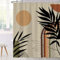 Ttincceer 180x180cm Abstrakter Duschvorhang Aquarell Sonne Regenbogen Palmblatt Badvorhang Mid-Century Tropical Plant Duschvorhänge Wasserdicht Badewannenvorhang