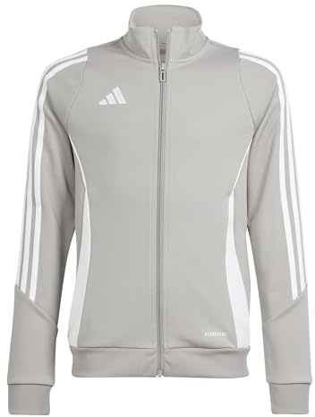 adidas Unisex-Kid's Tiro 24 Training Jacket, Team Mid Grey/White, Medium
