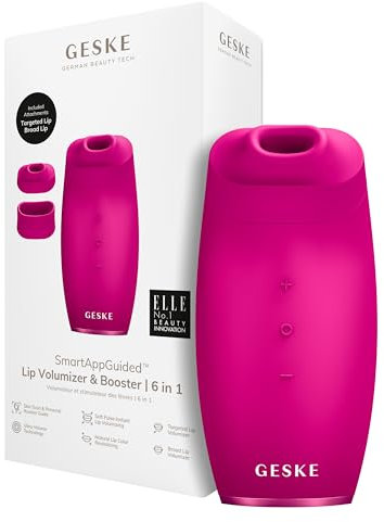GESKE | SmartAppGuided™ Lip Volumizer & Booster | 6 in 1 | Quick Lip Plumper | Lippenbooster vollere Lippen | Lippenauffüller & Lippenvergrößerer automatisch | Vergrößerung Lippen Volumen Selfie
