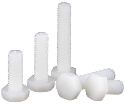 ORANXIN M10 x 25mm 10 Pcs Plastique Boulons à six pans Nylon Tête hexagonale Vis Isolation Hexagonal externe Boulons Métrique Mécanique Fixations