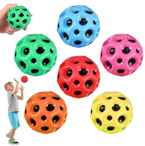 Joycabin 6 Stück Astro Jump Ball, Moon Ball, Sprünge Gummiball, Galaxy Ball, Flummies für Kinder, Space Ball EIN Knallendes Geräusch Machen Bouncing Ball Toy für Kinder und Erwachsene, 7cm, (20240A)