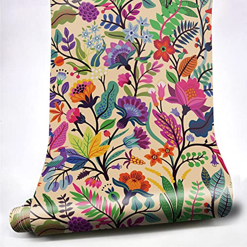neukids Papel Pintado Autoadhesivo Vinilo,papel vinilo para muebles Floral Vintage para Muebles Dormitorio Salón Papel Pintado Autoadhesivo Flores 40x250cm