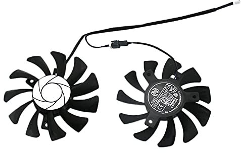 Fowecry HA8010H12F-Z 75 mm 2 Pin GTX1050Ti GPU-Kühler Dual Lüfter für Geforce GTX 1050Ti GTX-1050-Ti-4GT-OC (2 Stück)