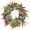 Künstlicher Kranz, Frühlingskränze, Wildblumenkranz, Frühlings- und Sommerkranz, Haustür-Simulation, getrockneter Blumenkranz, Butterblumenkranz, frische grüne Pflanze, unsterbliche Blume (45 cm)