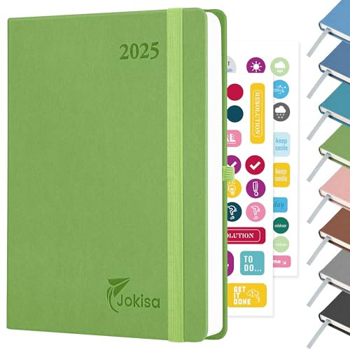 Jokisa Kalender 2025 Wochenplaner, Terminplaner 2025 als Semesterplaner ca. A5 (22 x 16 cm), 12 - Monate Terminkalender, Planer 2025 für Büro Schule Organizer