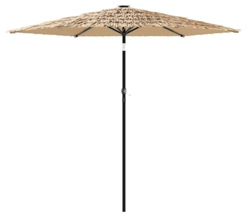 vidaXL Sonnenschirm, Gartenschirm mit Stahlmast, Marktschirm Strandschirm Kurbelmechanismus, Schirm für Garten Balkon Terrasse, Braun