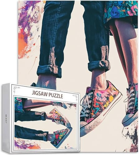 Puzzle 2000 Teile Graffiti Puzzle Erwachsene, DIY Groß Puzzelmatten, Holzpuzzle für Erwachsene und Kinder ab 12 Jahren Wooden Jigsaw Schuh Geschicklichkeitsspiel für Die Ganze Familie, Geschenke D-934