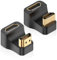 HDMI 2.1 U Forma Angulo Mostrar Adaptador 2 Piezas, 180 Grados Macho a Hembra Ultra HD Conector Tomas 3D 8K@60Hz / 4K@120Hz para HDTV Monitor Proyector Laptop PC (1 Positivo+1 Invertir)