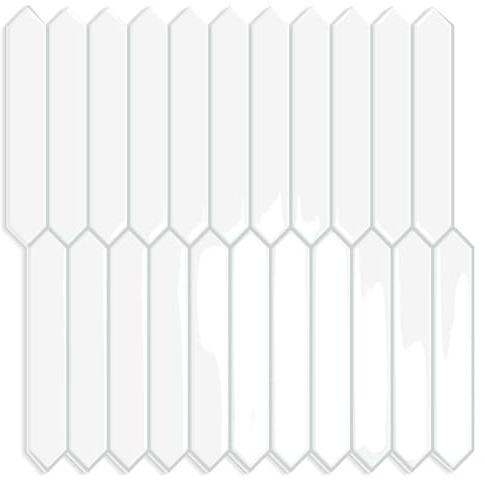 Crédence Adhésive Pour Cuisine Stickers Muraux Carrelage Adhesif Mural Salle de Bain,Vinyle 3D Hexagonal Autocollant Carreaux Adhesif Deco Cuisine (Blanc, 10pcs 30.5x30.5cm)