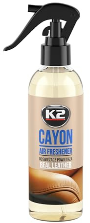 K2 CAYON Spray Lufterfrischer – Geruchsentferner – Spray Lufterfrischer für Auto, Büro und Zuhause – mehr als 700 Anwendungen 250 ml (echtes Leder)