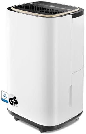 Dibaful Deshumidificador eléctrico silencioso de 12 l/día, con manguera de drenaje, temporizador de 24 H, control de la humedad, ruedas desmontables para apartamentos, dormitorios y sótanos