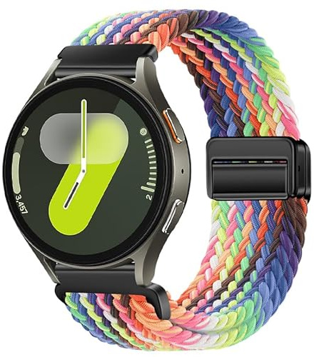 Armband 20mm Kompatibel mit Huawei Watch GT2 GT3 42mm Stoff, Magnet Nylonband für Samsungs Watch 7/6/5/4/FE 40mm 42mm 43mm 44mm 45mm 47mm, Stretch Uhrenband für Garmins Vivoactive 5/3 Amazfits