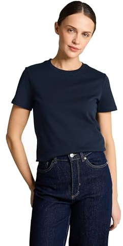 Tom Tailor Damen Basic T-Shirt mit Rundhalsausschnitt