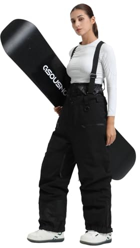 GSOU SNOW Damen Baggy Skihosen 15K wasserdichte Skihosen Mit Hosenträgern