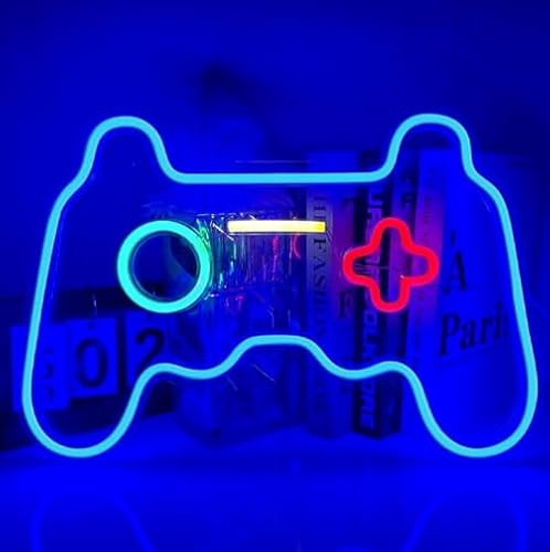 RuCvixkt Gamer Neon Schild für Gaming Raum Dekor, LED Spiel Neon Zeichen für Teen Boy Zimmer Dekor Beste Game Geschenke für Jungen, Kinder(16.14x10.82)