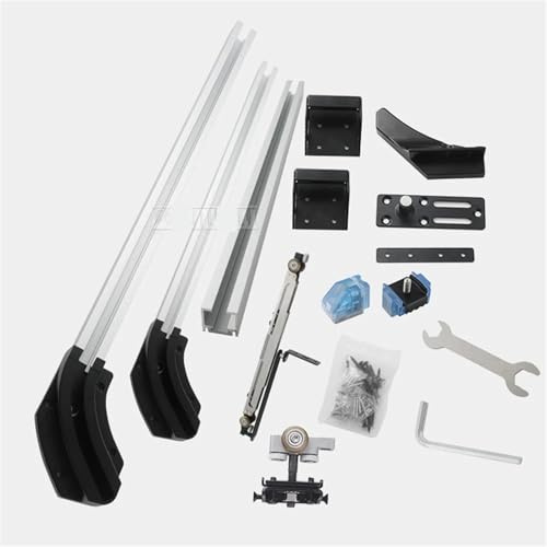 Système de rail intérieur for porte coulissante, kit quincaillerie encastrée invisible for dressing et chambre à coucher, rails inclus Haute efficacité(Right push)