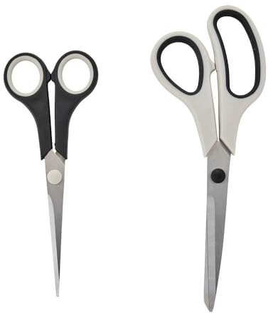 Wiltshire General Purpose Kitchen Scissors Set of 2, Sharp & Safe | for Everyday Use, Comfortable Easy-Grip Handles, Household Cutting Tools for Home and Office Tasks, Shale Grey