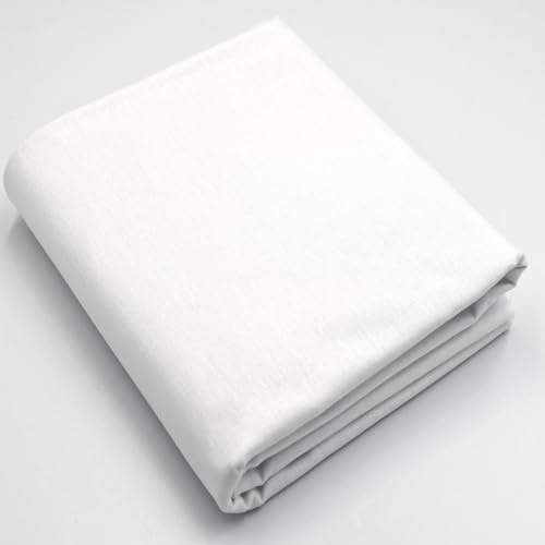 Stoff Virginia Tex, Meterware, Baumwollstoff 100%, große Breite 240 cm, Baumwollstoff 100% Oeko -Tex Standard 100 Unifarben zum Nähen (Weiß, 10 m)