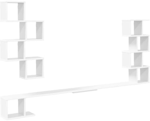 Drainlyn Scaffale da parete per TV, in legno, 180 x 15 x 94 cm, portata 45 kg, scaffale sospeso, libreria per soggiorno, ordine e decorazione