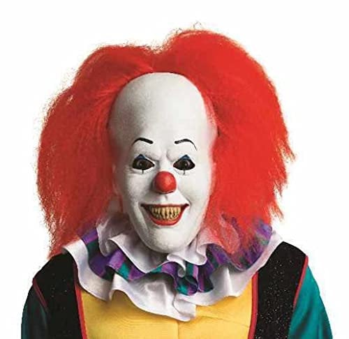 Rubie's costume ufficiale per adulto Pennywise Deluxe maschera con capelli clown, IT The Movie – Taglia unica, multicolore.