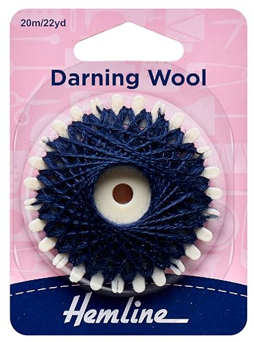 Hemline Wool & Polyester Darning Yarn 20m Navy Blue - Each