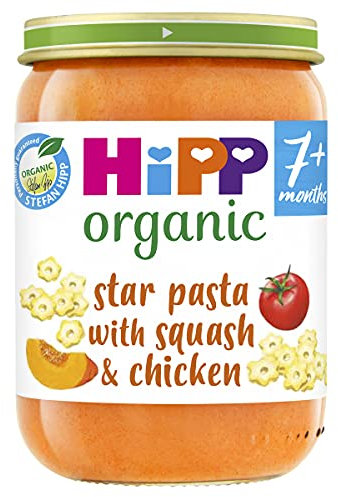 HiPP Organic Star Pasta with Squash & Chicken Baby Food Jar 7+ Months 190g (Pack of 6)
