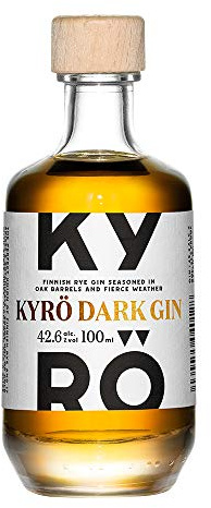 Kyrö Dark Gin 42,6% Vol. | Fassgelagerter Gin | Kyrö Distillery | Roggengin aus Finnland | Aromen von Roggen, Eiche und Orange | IWSC Gold Award 2015 | 100ml
