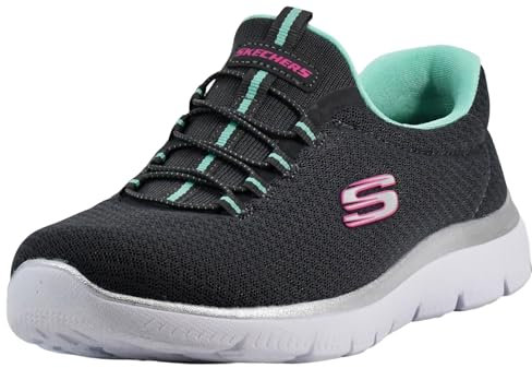 Skechers Women Summits Sneaker, Anthracite Green, 6 UK