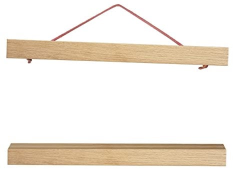 artissimo, PE6349-PL, magnetische Posterschiene für Bilder DinA4 quer oder DinA3 hoch, 30cm, Posterleiste aus Echtholz Eiche, Posterhalter, Posterhänger Holz, Klemmschiene für Plakate Hanger Holder