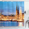 ABAKUHAUS Hamburg Duschvorhang, Hamburg Deutschland Altstadt, Stoffliches Gewebe Badezimmerdekorationsset mit Haken, 175 x 200 cm, Orange Braun Blau