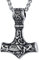 FaithHeart Edelstahl Wikinger Amulett Retro Thors Hammer Kette Silber Herren Kette mit Keltischer Knot Anhänger Viking Anhänger für herren und Männer