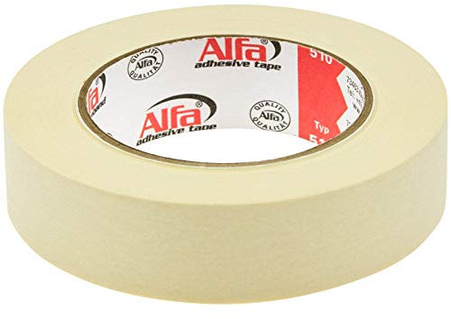 Alfa 48x Feinkrepp EASY 19 mm x 50 m - Hochwertiges, nässeresistentes, reißfestes Malerfeinkrepp