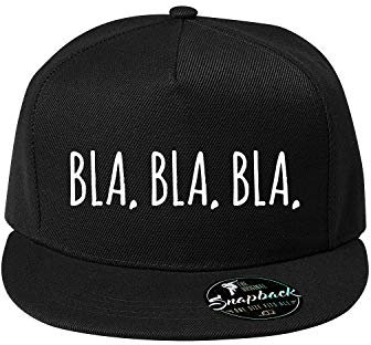 Bla bla bla Baumwolle Baseball Cap, Basecap - Unisex Cap, Sport, Reisen, Style - Baseball Cap, Mütze (Cap 483-Schwarz)