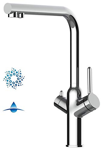 Rubinetto cucina 4 VIE per sistemi Frigogasatori e filtro acqua depuratore con canna girevole 360 ° - Cromo