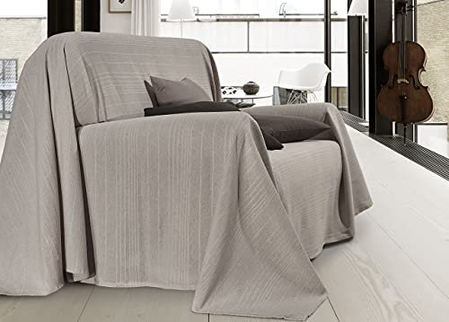 BIANCHERIAWEB Telo Arredo Copridivano Multiuso Copritutto Cotone Modello Sharane Arredatutto 1 Piazza Tortora