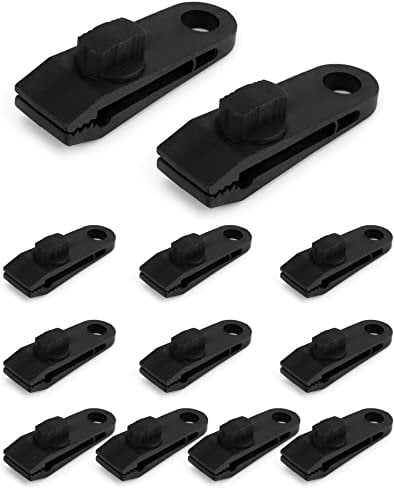 QWORK Planenklammern, 12 Stück, Zeltplane Clips, für Outdoor Aktivitäten Picknick Markisen, Wohnwagen, Planen, Persenninge, Schlafsack