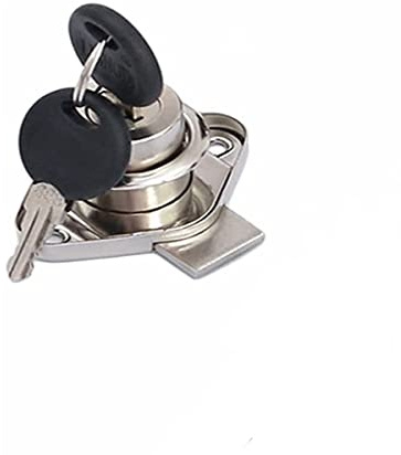 Cold Rolled Steel Cam Locks, Nickel Color Furniture Cabinet Drawer Cupboard Door Security Lock with 2 Keys, 52mm Length