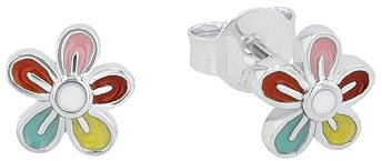 Prinzessin Lillifee Ohrstecker 925 Sterling Silber Mädchen Kinder Ohrschmuck, 0,6 cm, Silber, Blume, Kommt in Schmuck Geschenk Box, 2034225